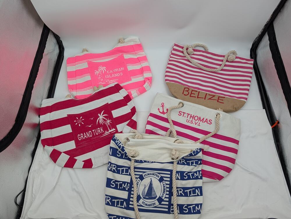 BUNDLE!  Beach Bags Galore! St Martin St Thomas Grand Turk Cayman Islands Belize